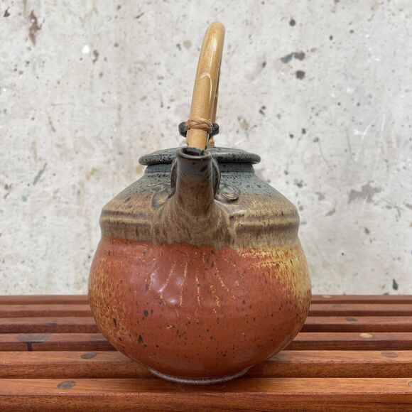 Rare Vintage Wally Schwab Flameware Ceramic Teapot w/ 2 Mugs - Picture 3 of 15